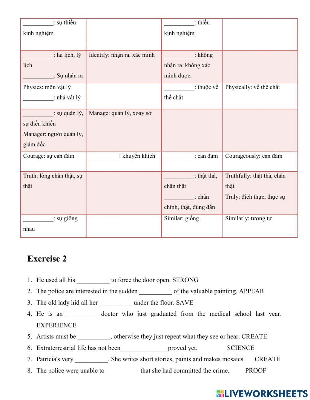 Word form 9 - unit 10 (1)