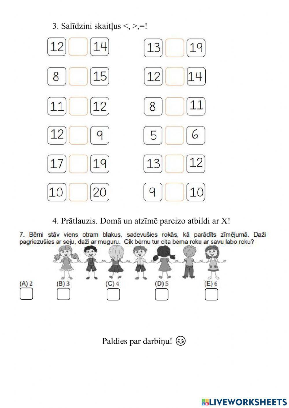 Otrā desmita skaitļi