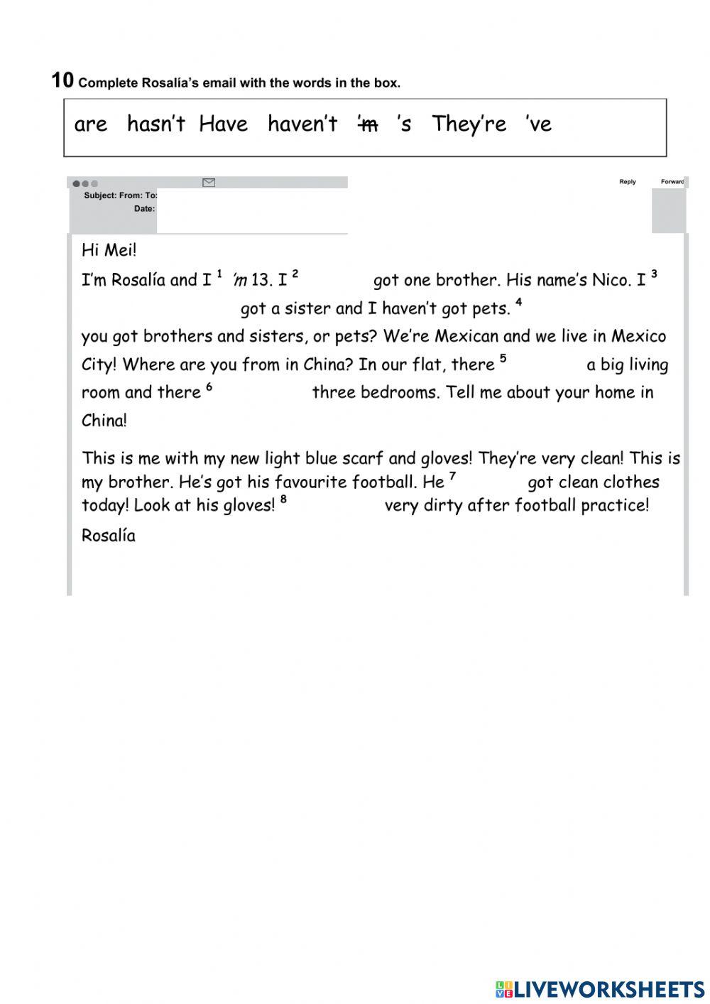 Grammar and vocabulary, unit 4, PREPARE A1