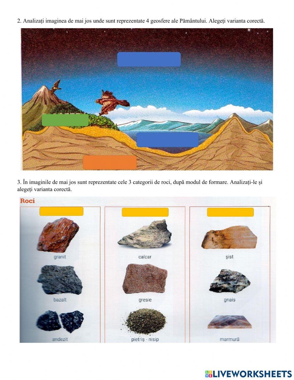 Alcătuirea internă -tipuri de roci