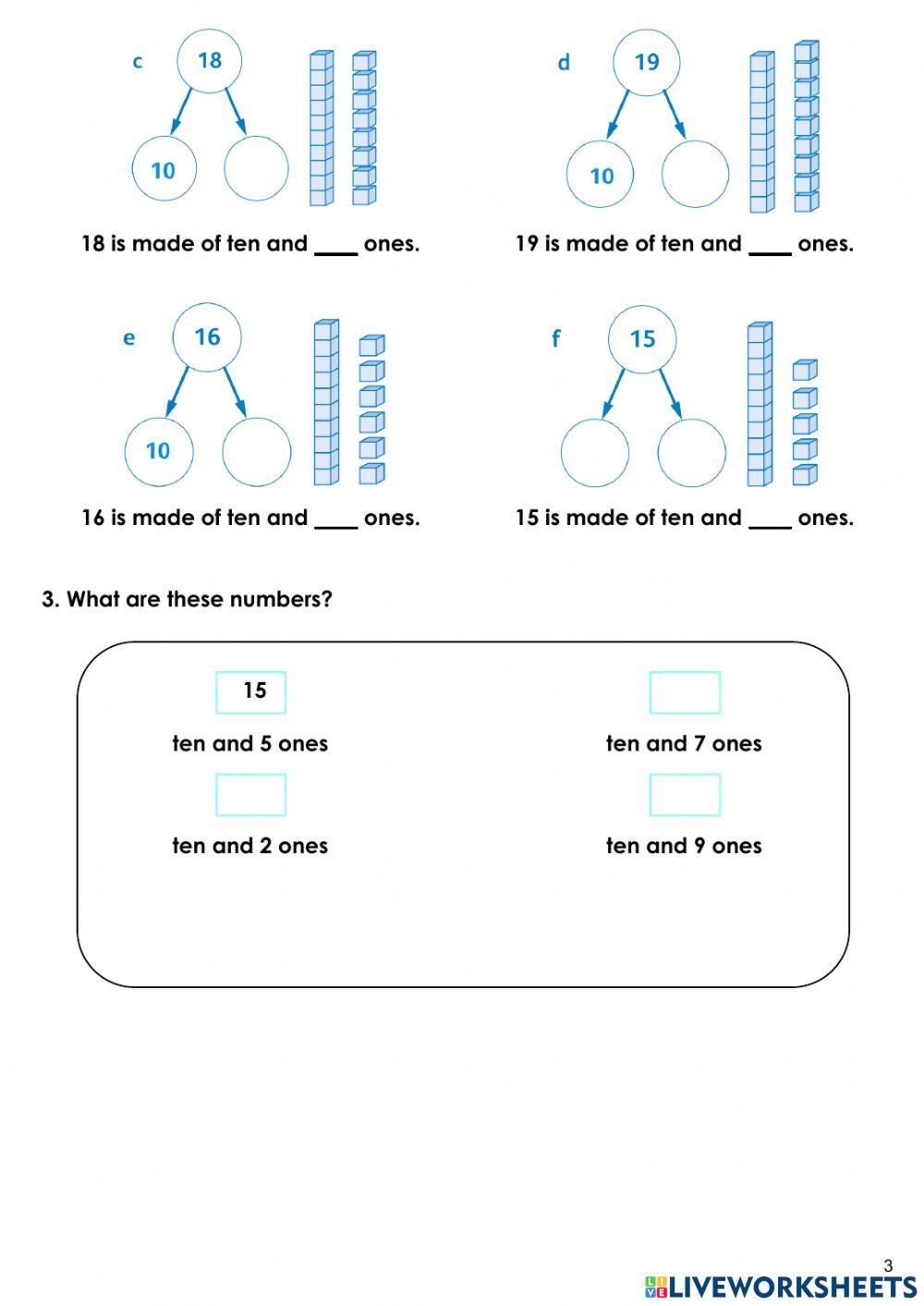 CPM1-Number pair - teen numbers