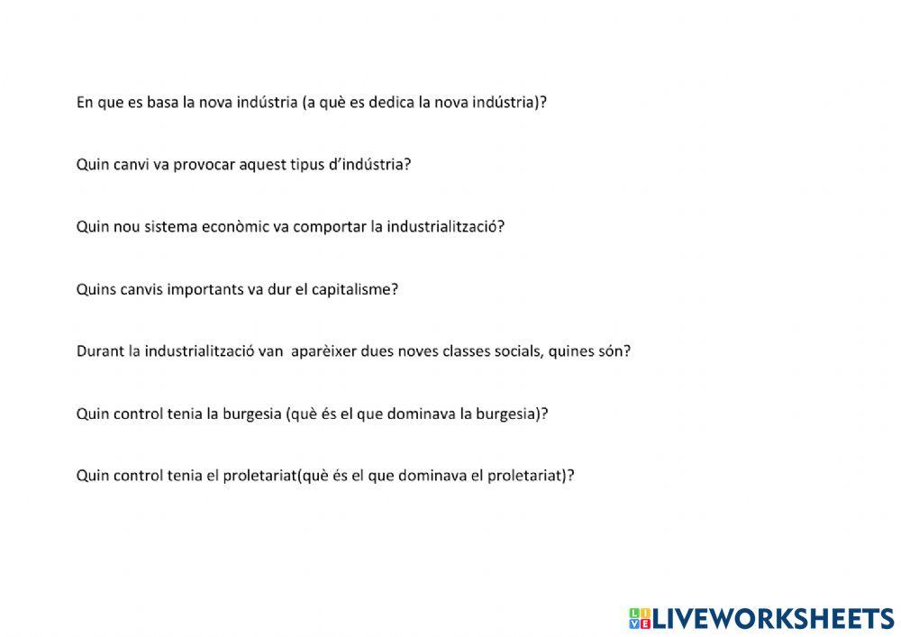 L'origen de l aindustrialització