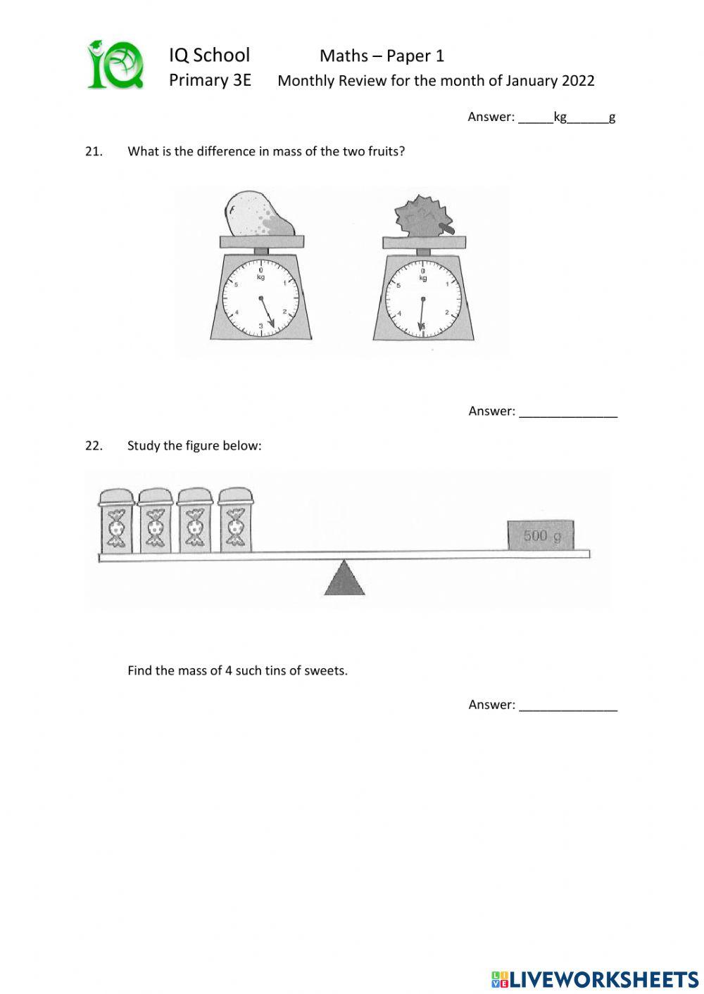Paper 1- Maths- Express