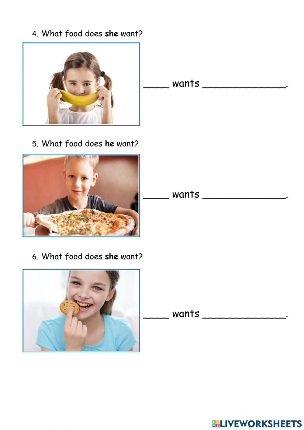 P 1.7 What food… | Free Interactive Worksheets | 1805284