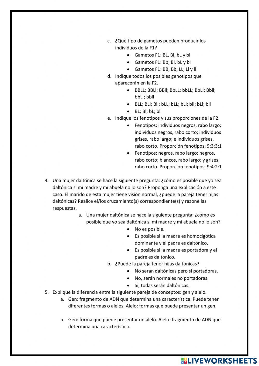 Problemas de genética I