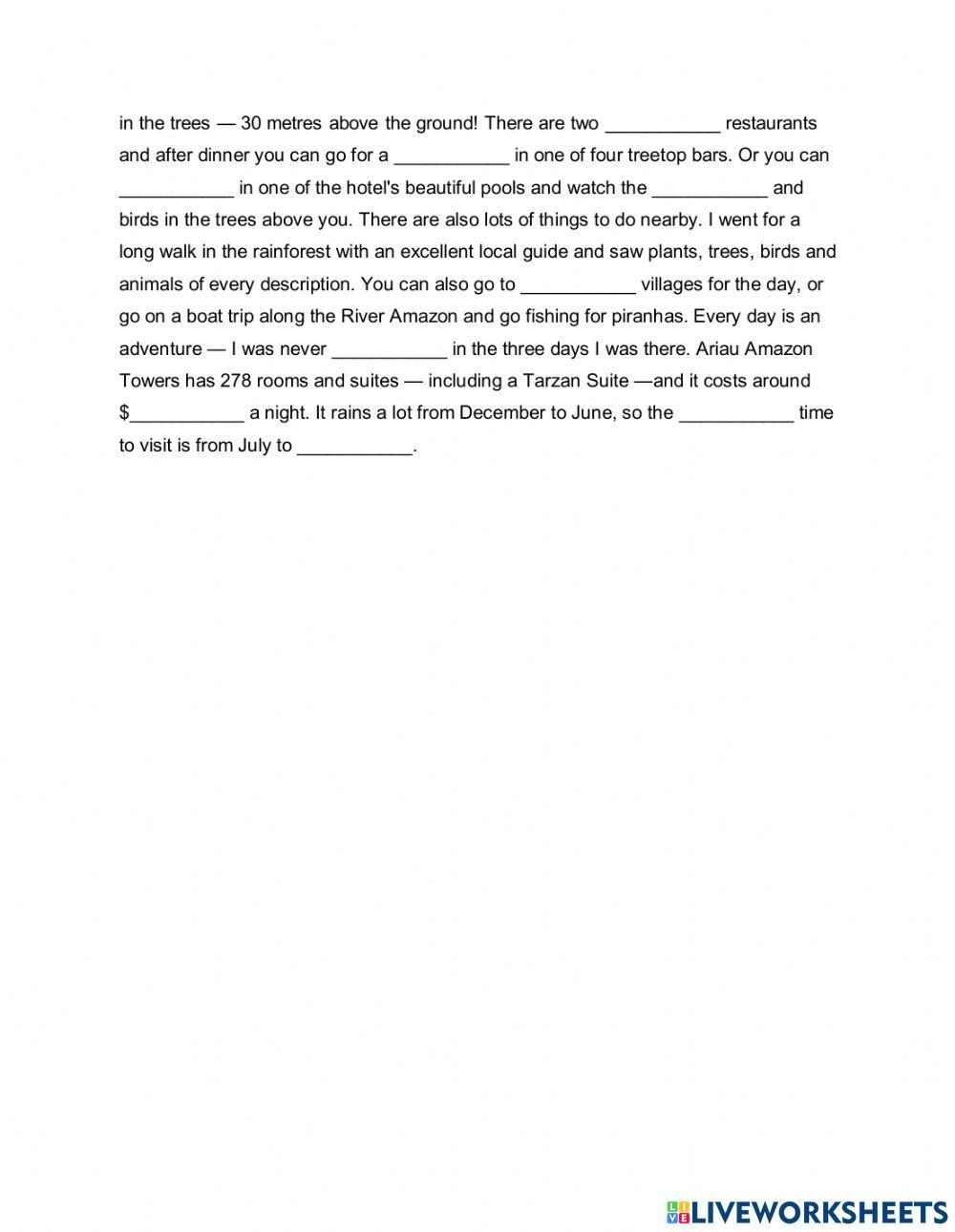 FINAL TEST Level: Pre-intermediate