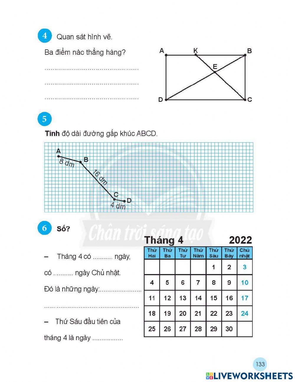 Phiếu bài tập toán trang 133-134 lớp 2