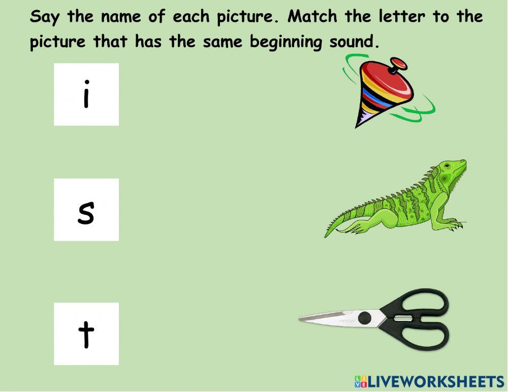 Letter sounds- s a t i p