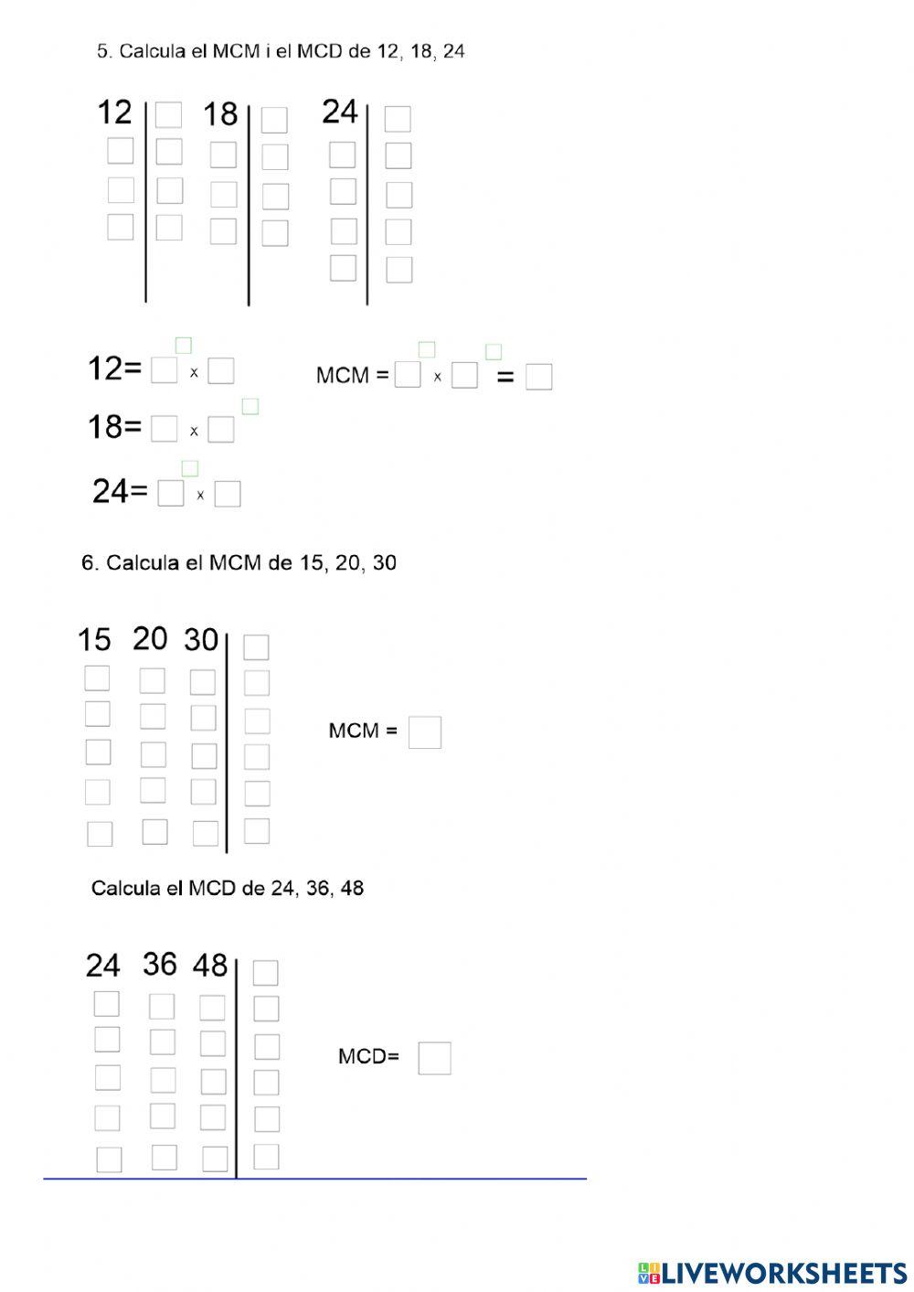 Multiples i divisors
