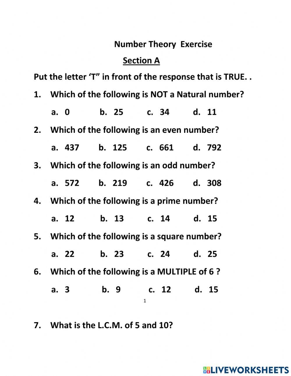 4. Number Theory