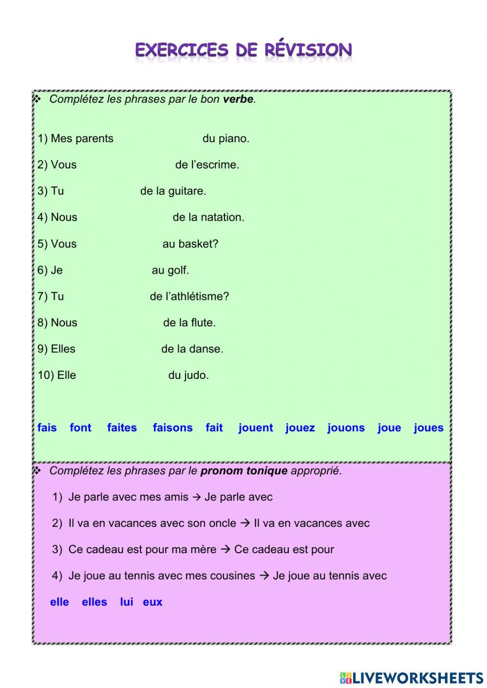 Exercice de révision