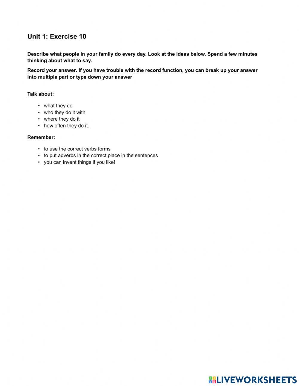 Mindset Foundation - Languague Builder Skills Modules - Unit 1 Ex10