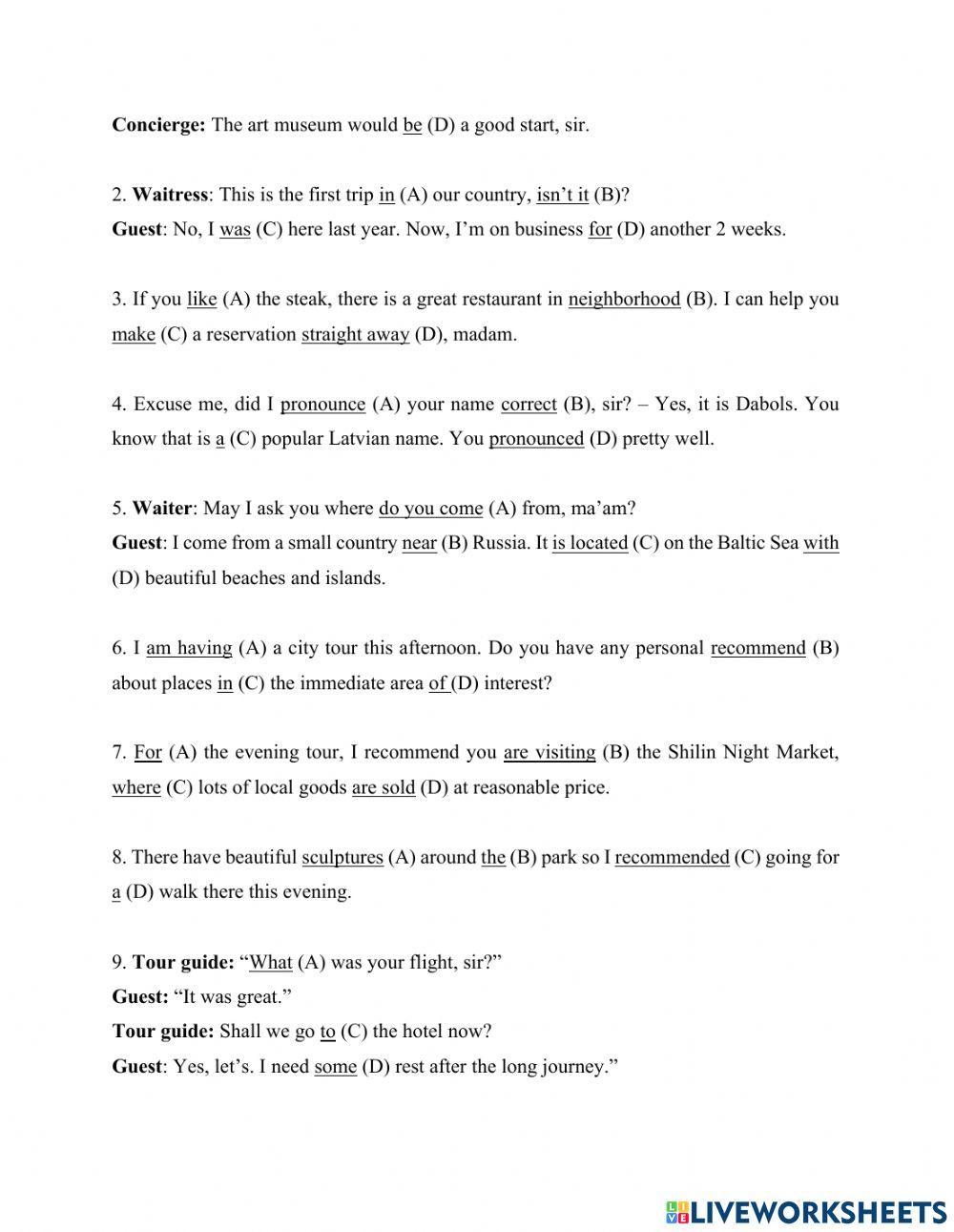 Revision Vocab and Gram-Unit 1-Small Talk