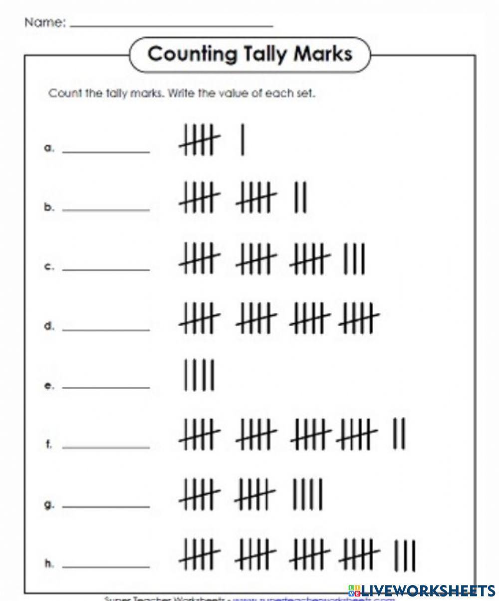 1806170 | Tally Marks | Jadhavnamdev | LiveWorksheets