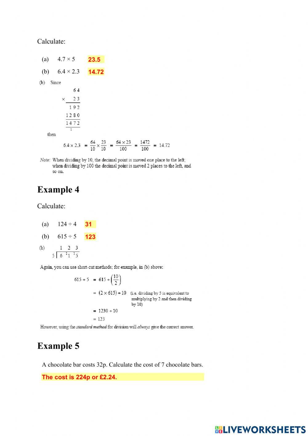 Unit 2 Section 3 : Multiplication and Division