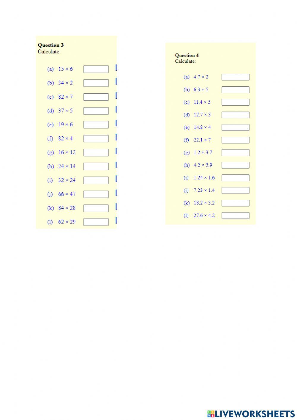 Unit 2 Section 3 : Multiplication and Division
