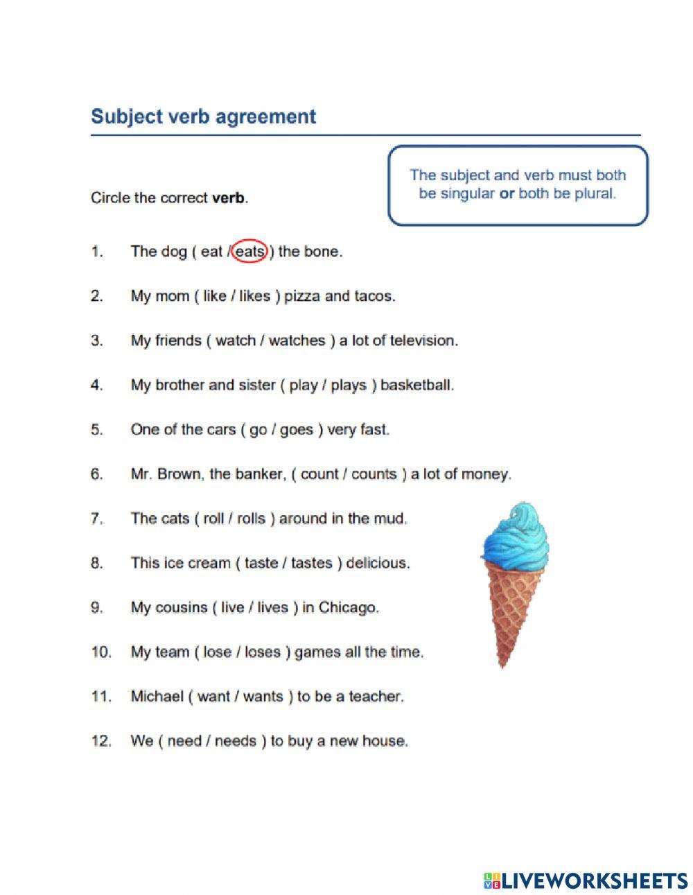Subject and verb agreement