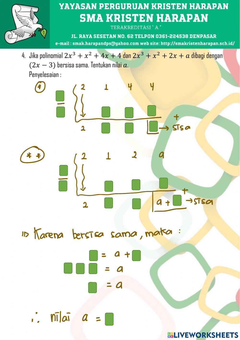 Pembagian Suku Banyak (Polinomial)