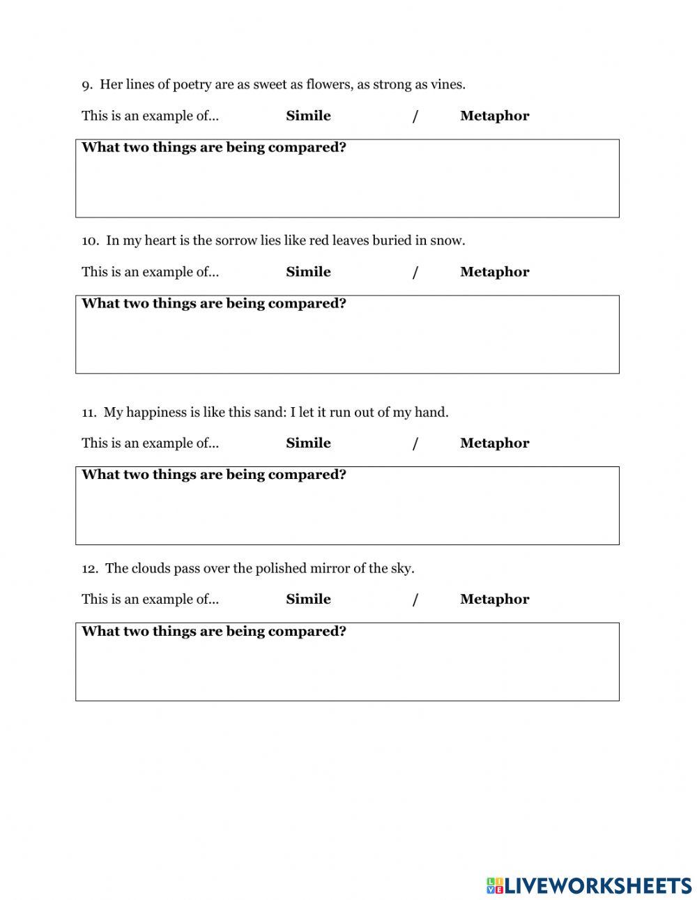 Similes and Metaphors