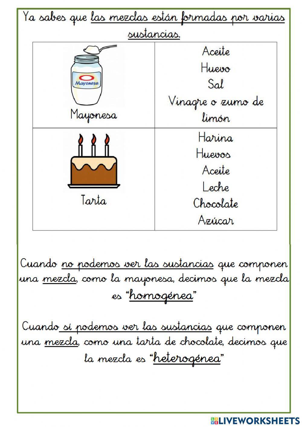 Las sustancias puras y mezclas