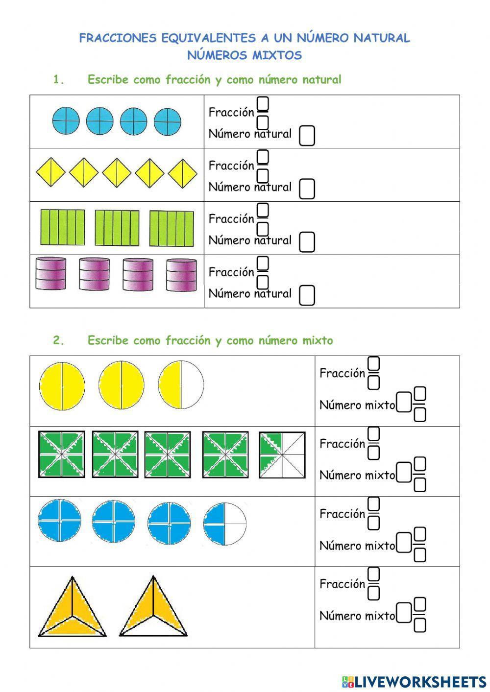 Números mixtos Números mixtos