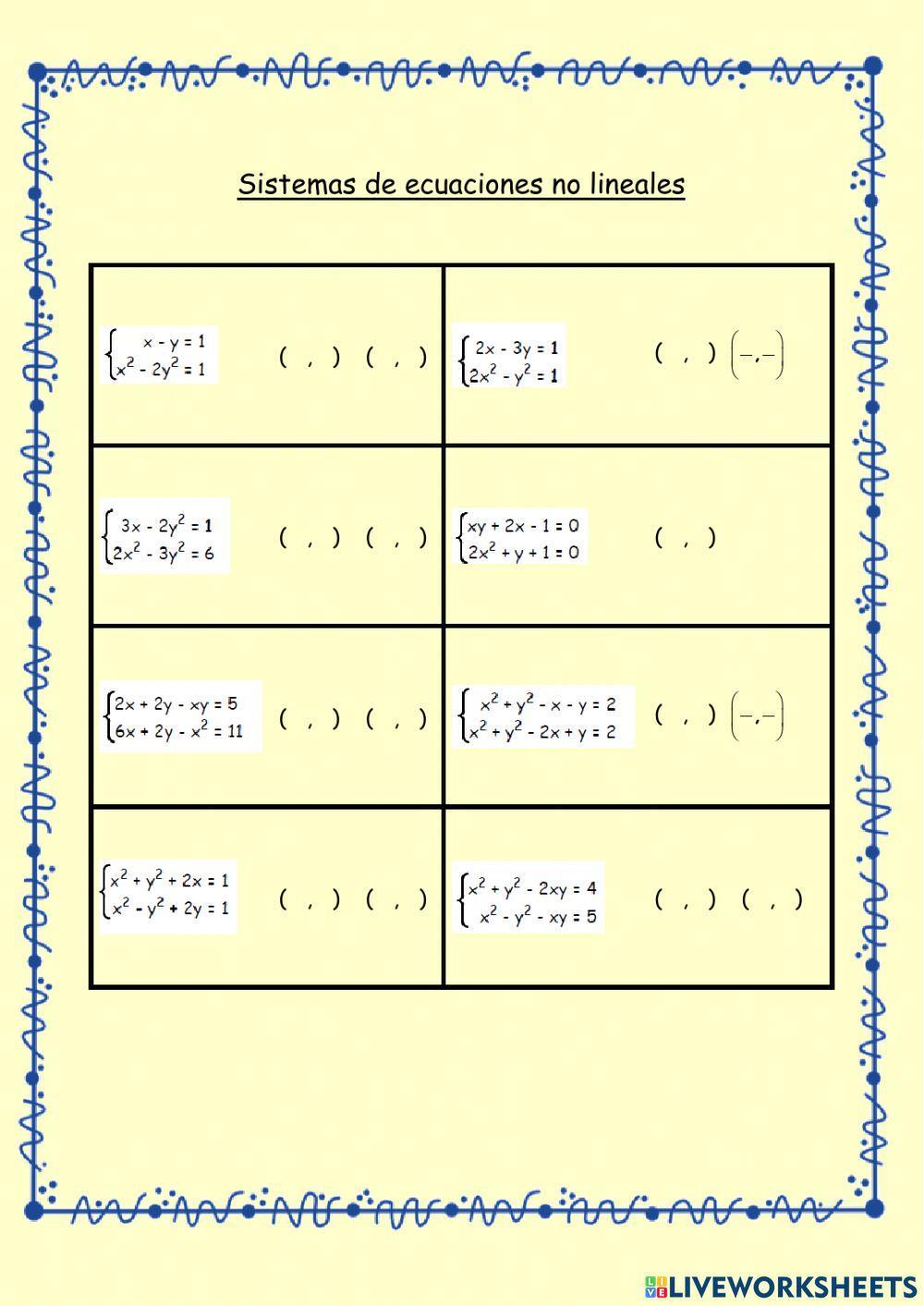 Sistemas no lineales