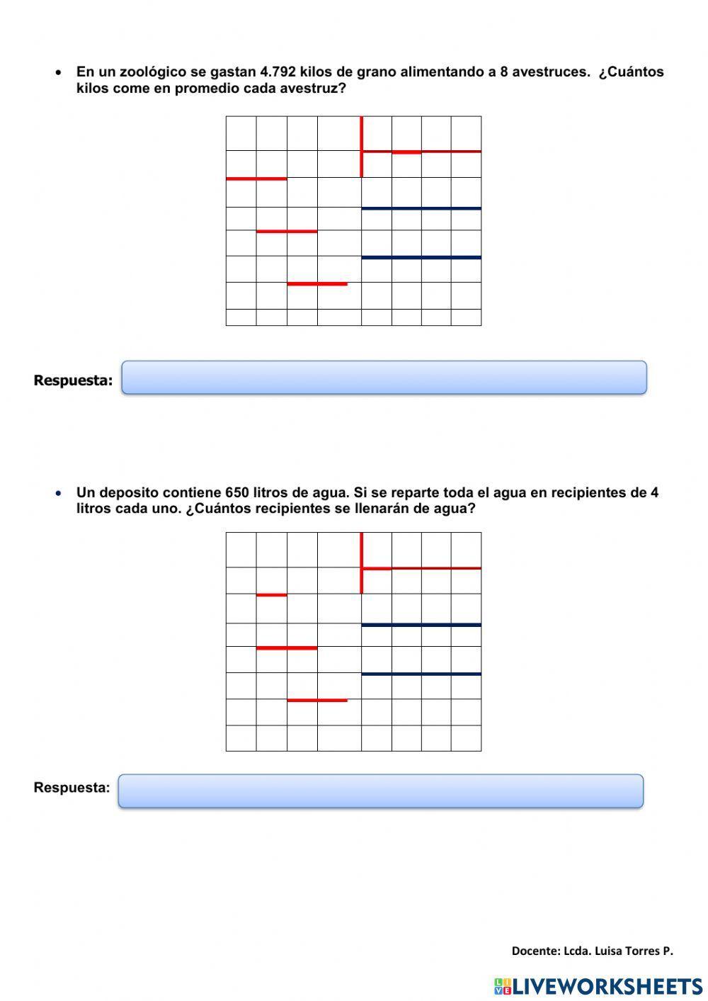 Divisiones con resta Divisiones con resta