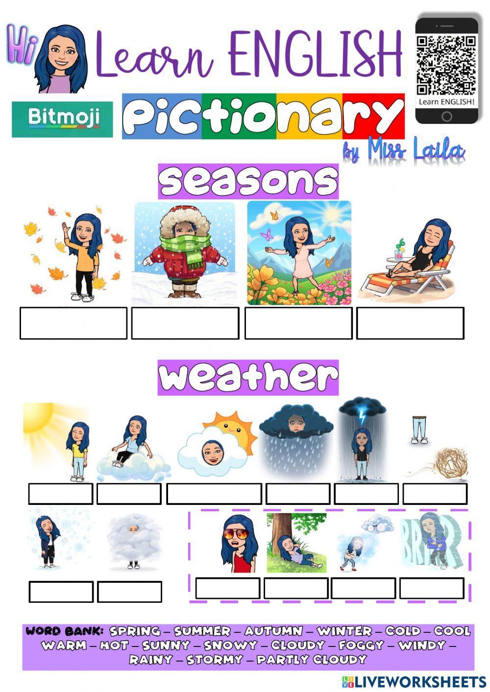 WEATHER and SEASONS - Pictionary -