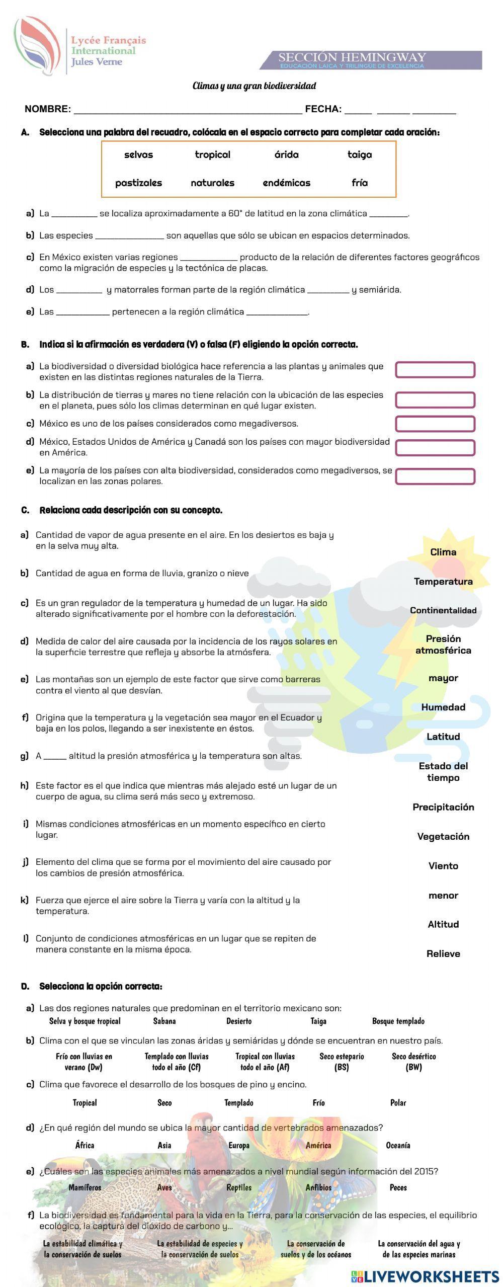 Clima y biodiversidad