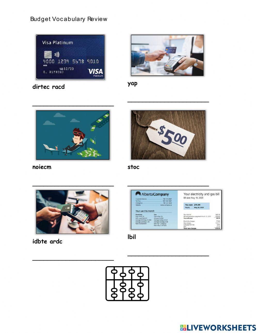 Budget Vocabulary Review