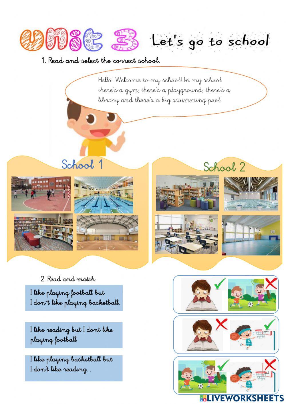 Parts of the school Oxford unit 3