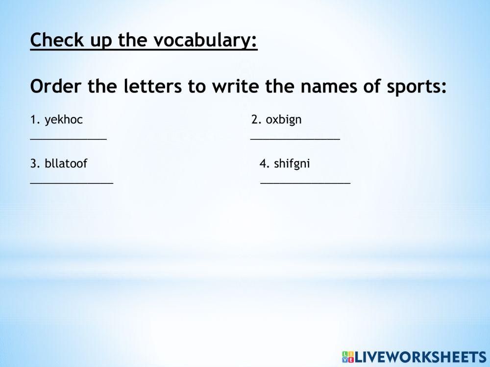 Sports and competitions