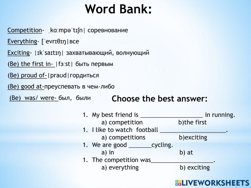 Sports and competitions