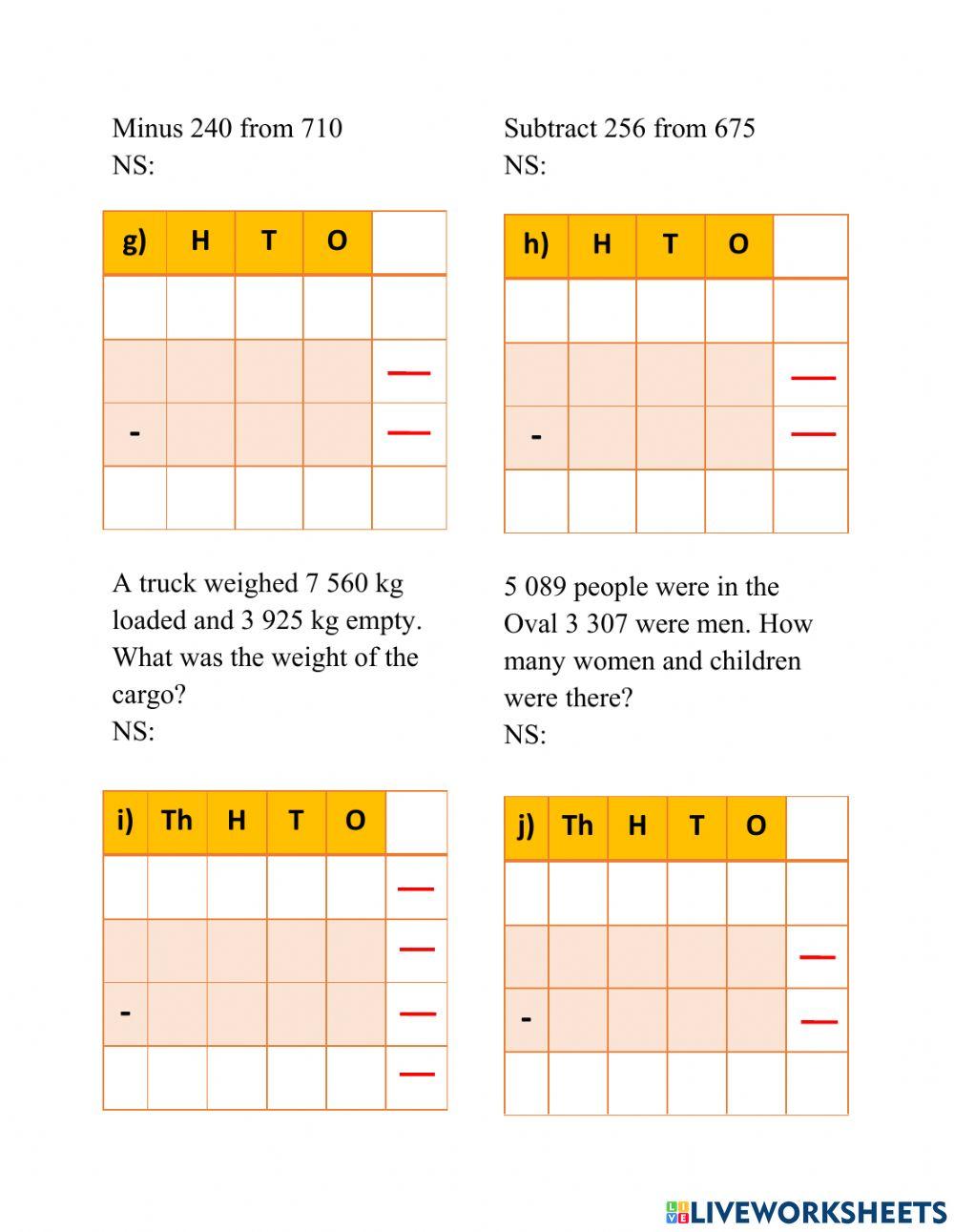 Subtraction With Regrouping or Decomposition 2