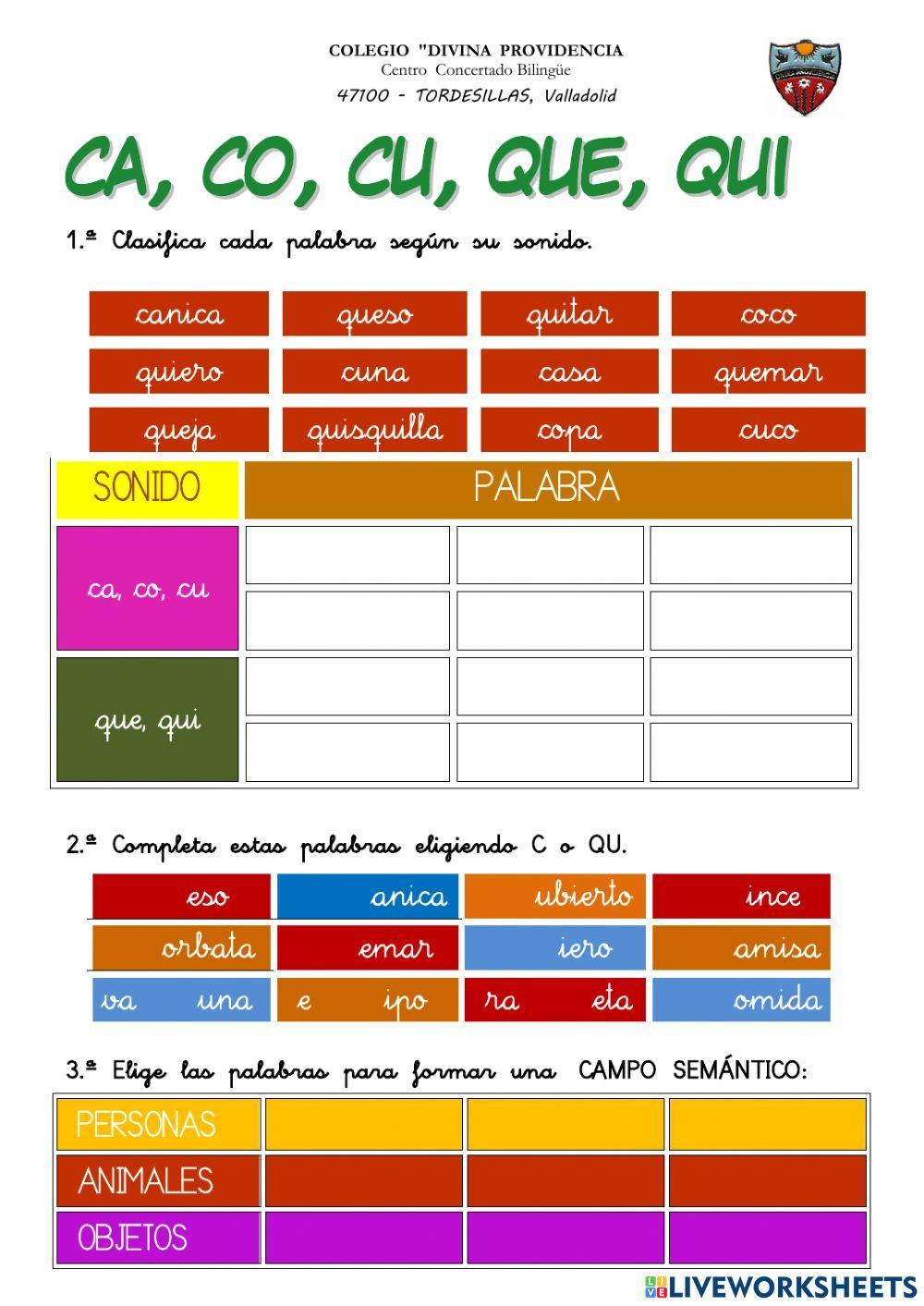 08 ortografía ca, co, cu, que y qui 08 ortografía ca, co, cu, que y qui