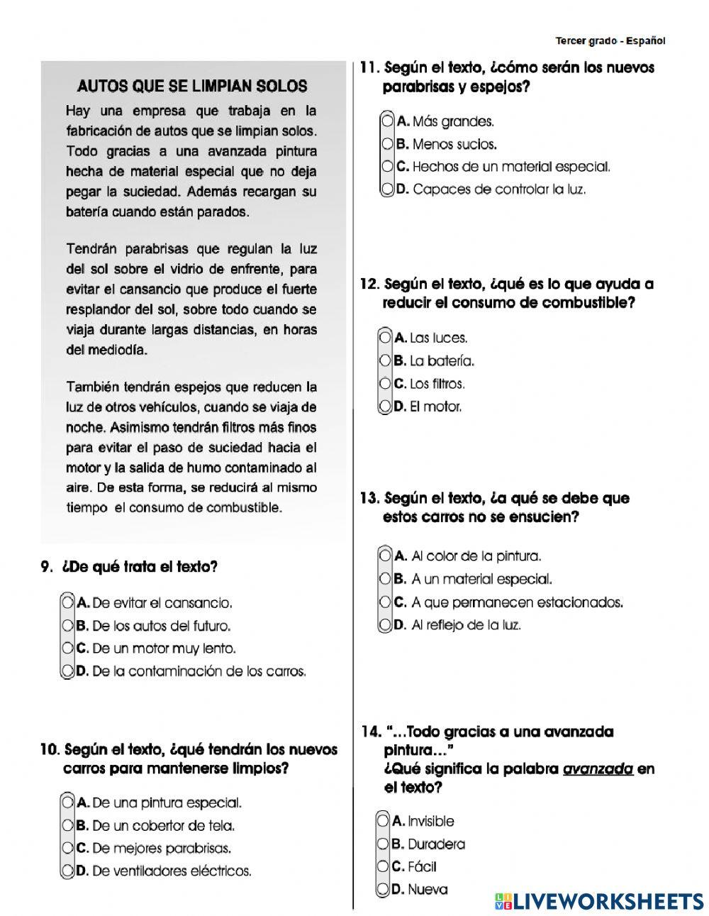 Prueba formativa-Abril-3º grado