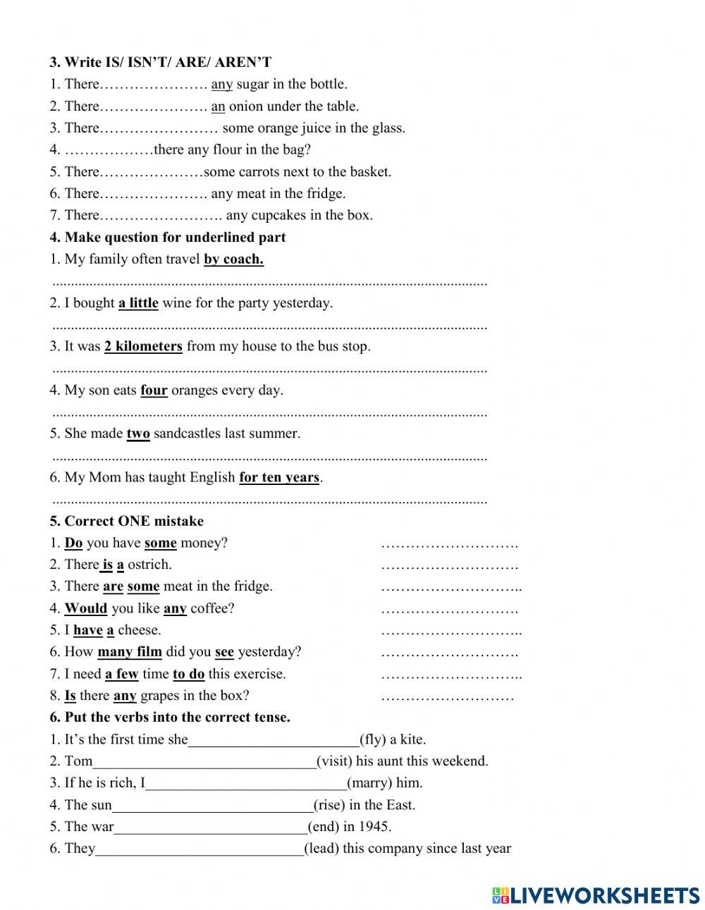 Grade 9B- A an some any