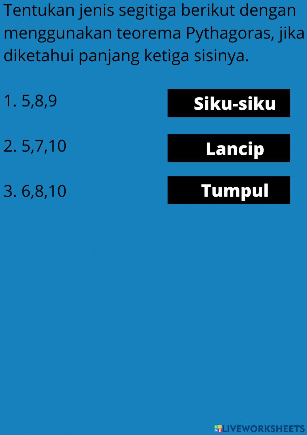 Ulangan Teorema Phytagoras