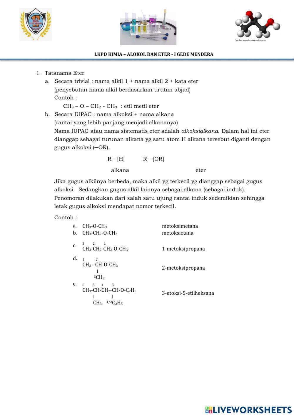 LKPD Alkohol dan Eter