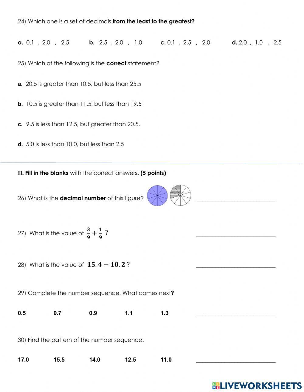 P4-1 Math Midterm Test Semester 2
