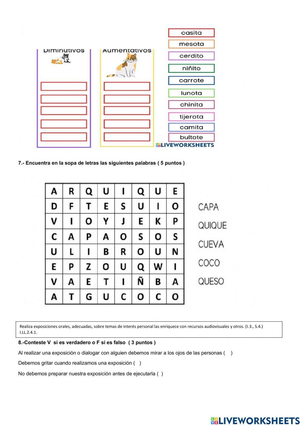 Evaluación quimestral