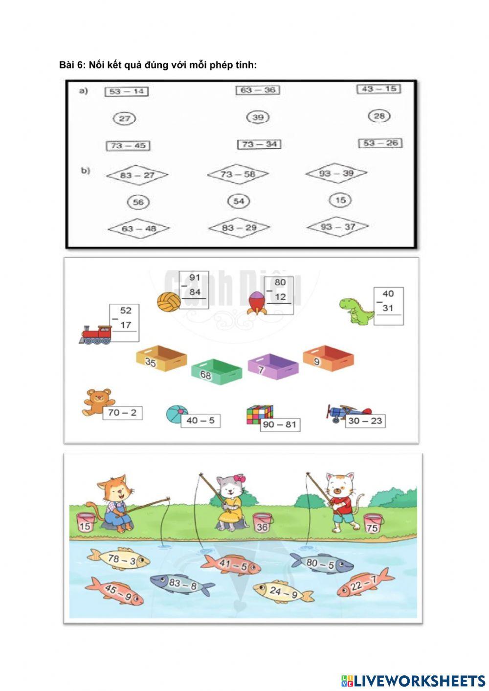 PHIẾU BÀI TẬP CUỐI TUẦN TOÁN LỚP 2 - TUẦN 12