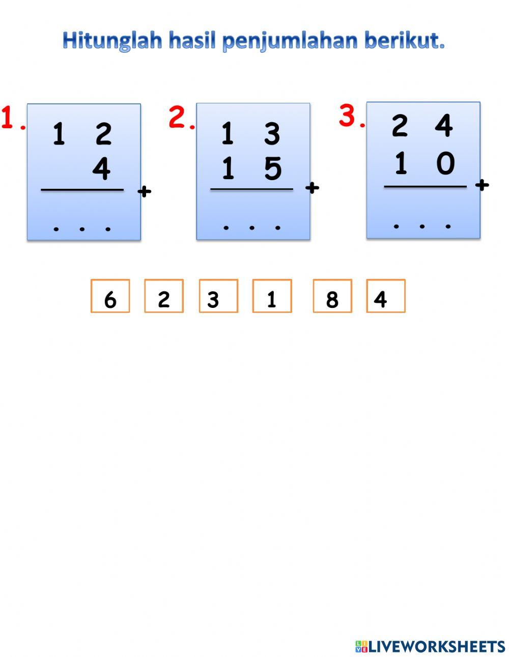 Latihan Penjumlahan Bersusun