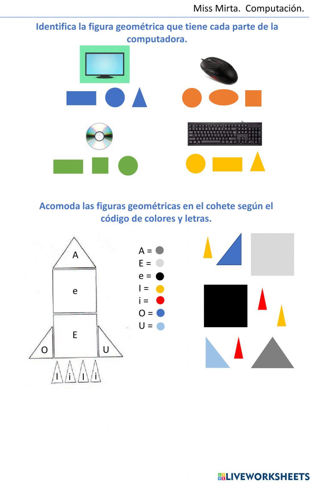 Figuras geométricas y partes de la computadora
