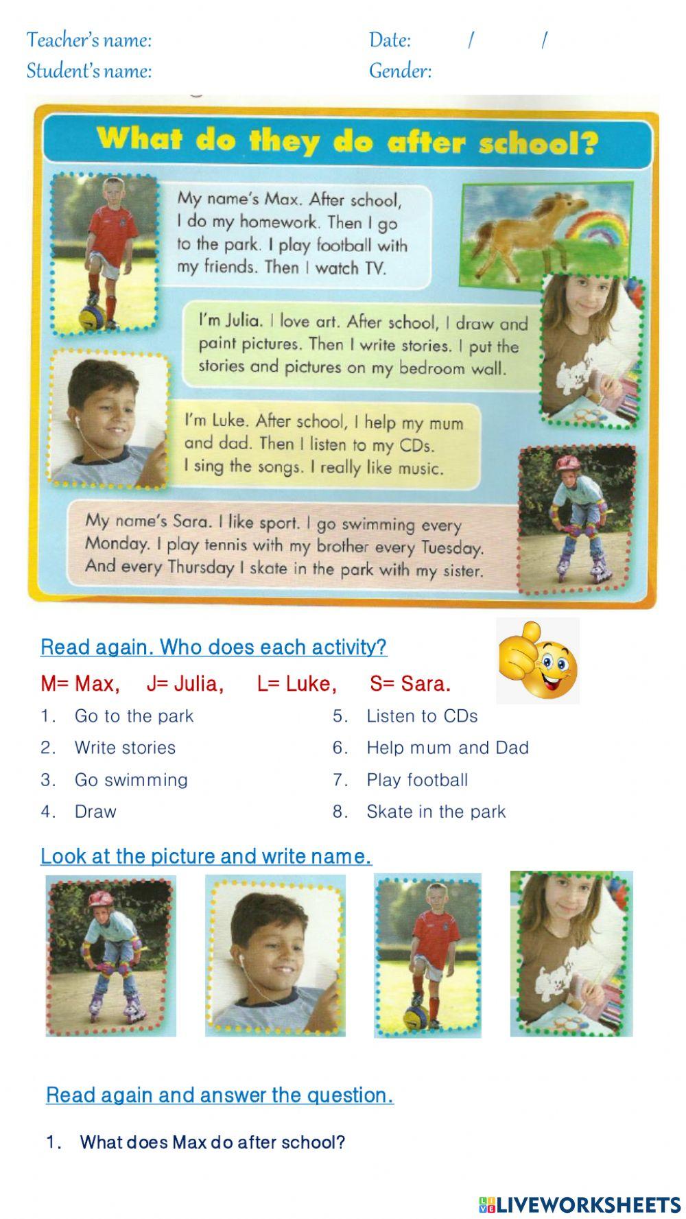 What do they do after school?