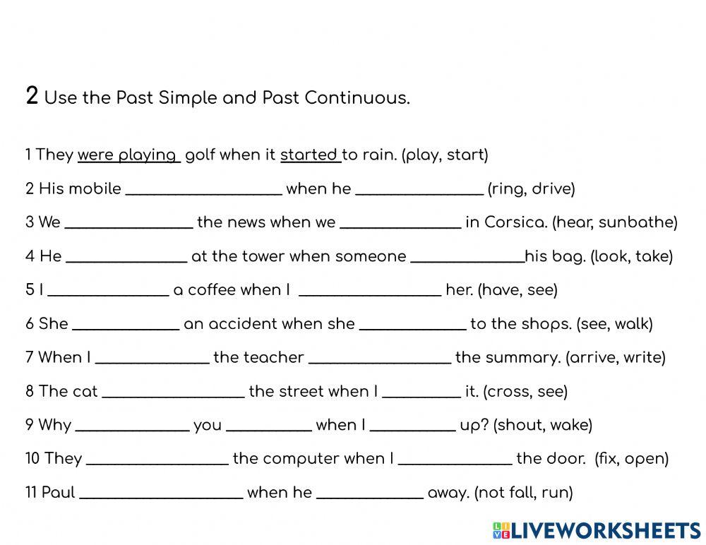Past Simple- Past continuous
