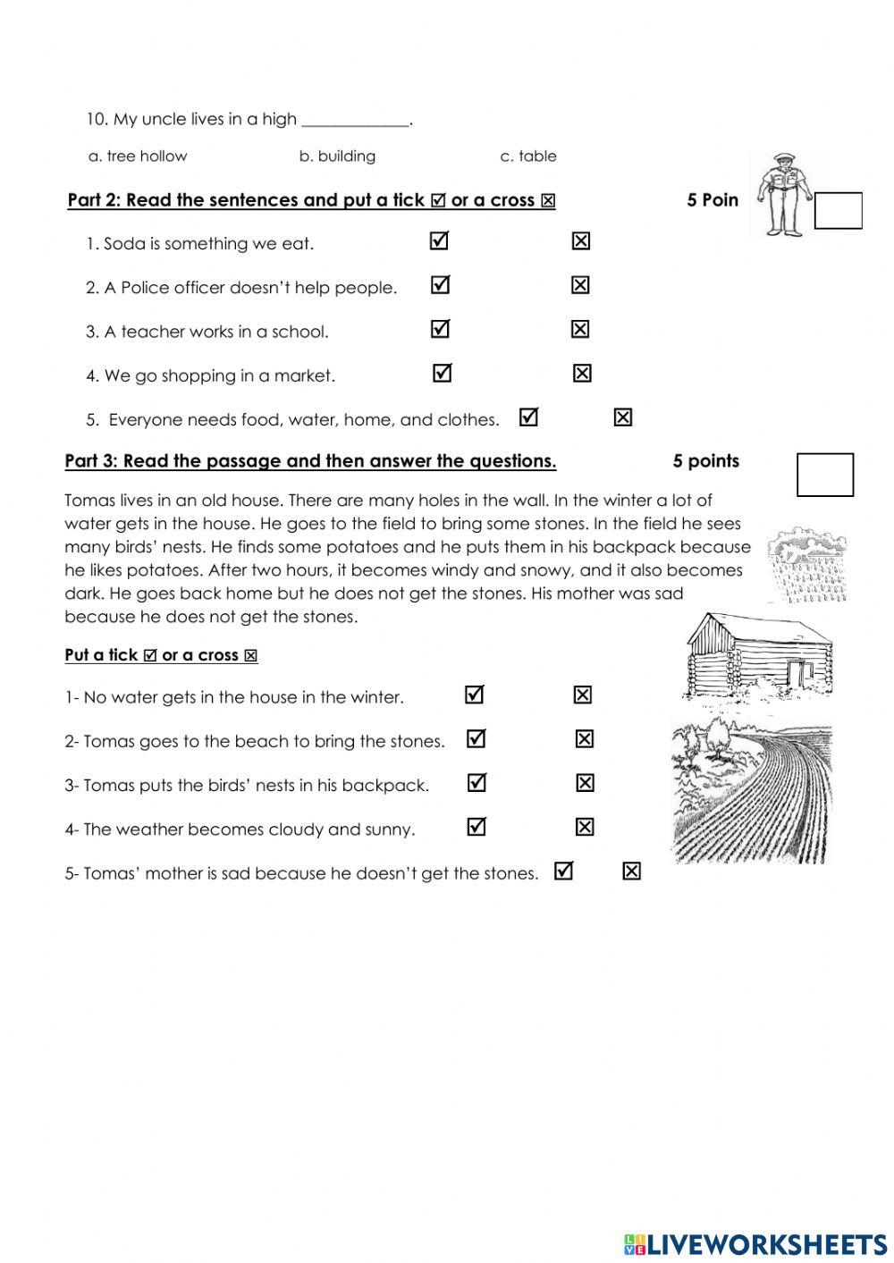 Oxford discover, Language test