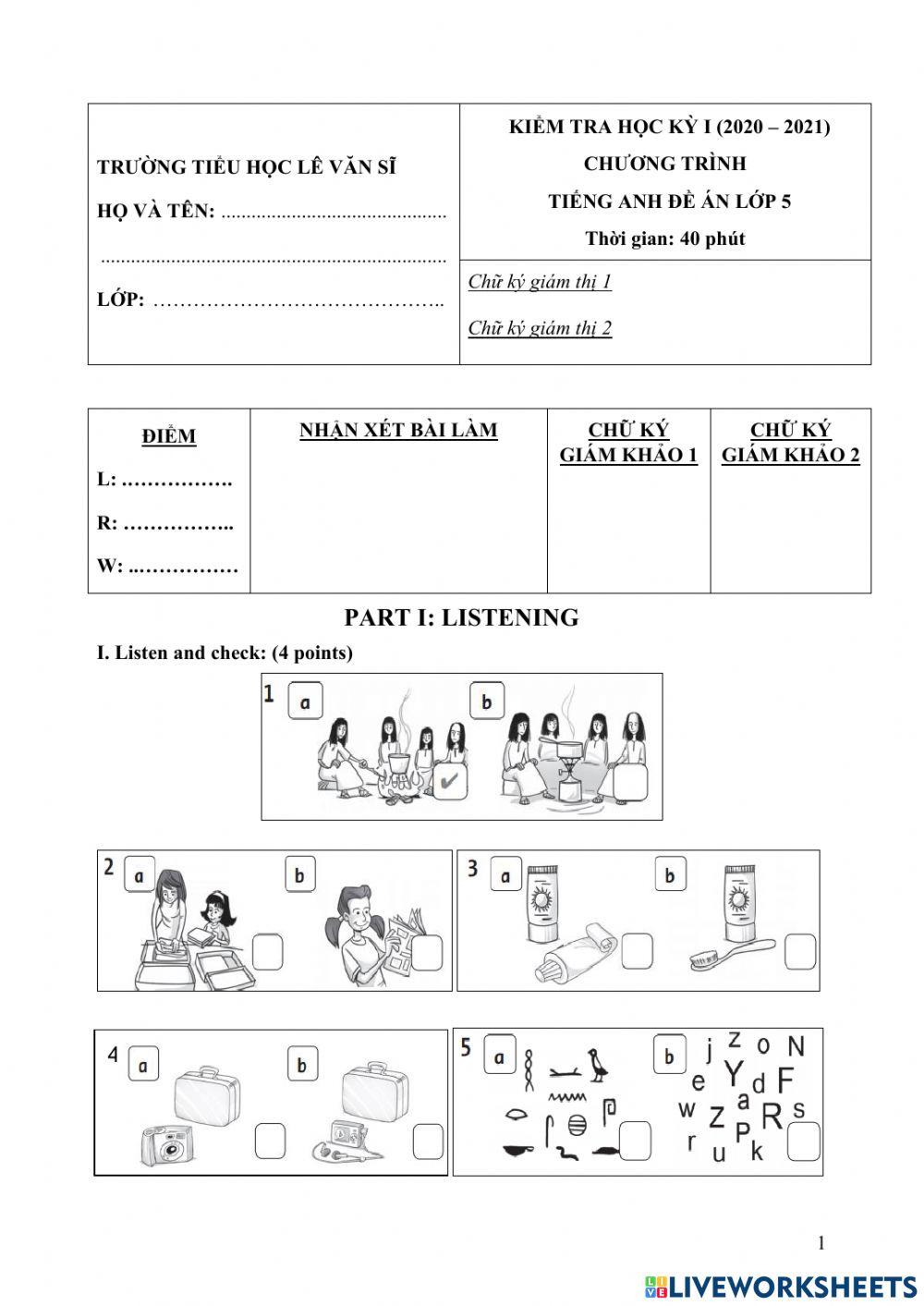 Đề nghe HK1 ĐẠ