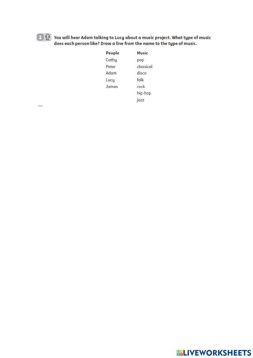 Listening and vocabulary