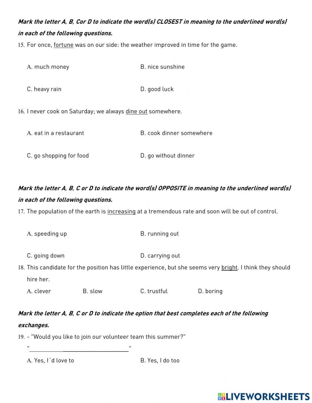 Thi lop 10 - PRACTICE TEST 9